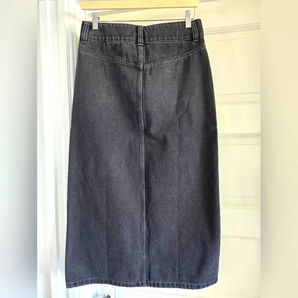 Free People Madison Black Denim Midi Skirt - Picture 7 of 9